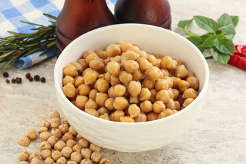 Boiled chickpea in the bowl