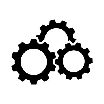 Gears icon flat vector. Settings icon.