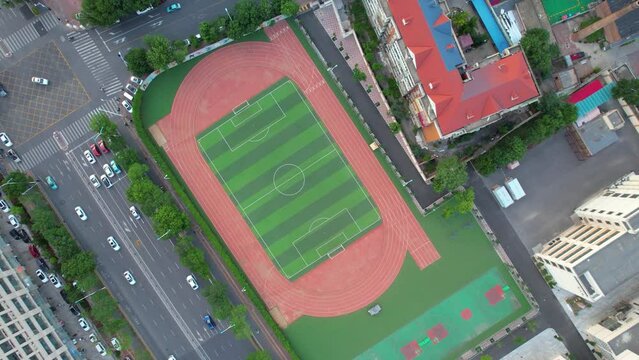 Aerial photo of the city football stadium
