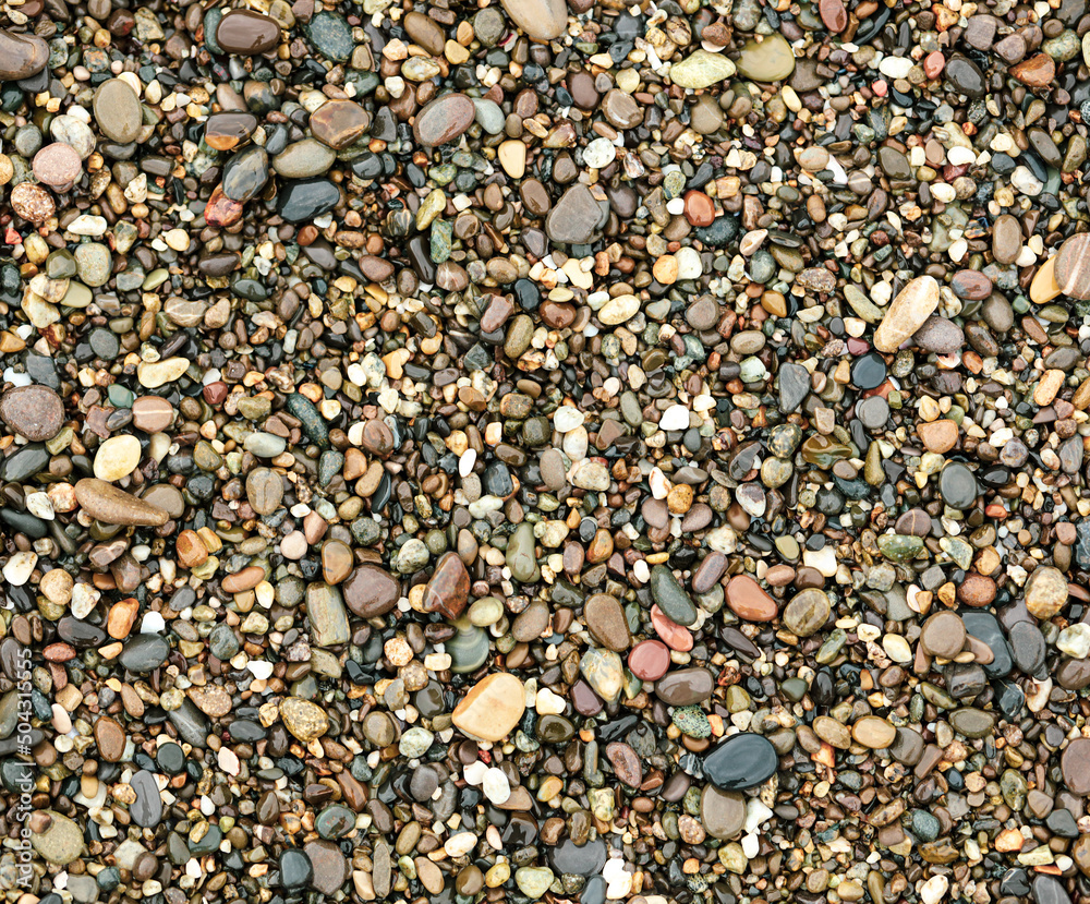 Sticker Stone pebbles by the sea.