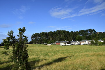 Houses on stilts (palafitos) in Castro, Chiloe Island, Patagonia, Chile