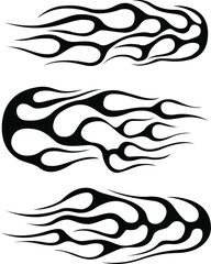 Fire flames isolated template. Tribal vector design. Car stickers. Icon fire illustration. Multiple shape tattoo design.
