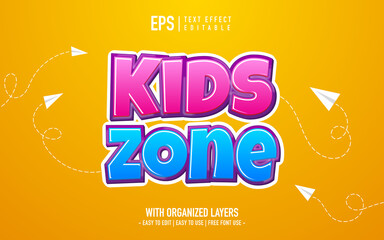 pink and blue children's zone text effect