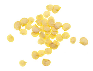 Paprika seeds isolated on white background.