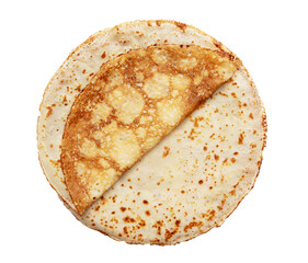Fried pancakes on a white background.