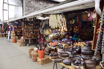 Shopping counter at the local market, Chiloe Island, Patagonia, Chile