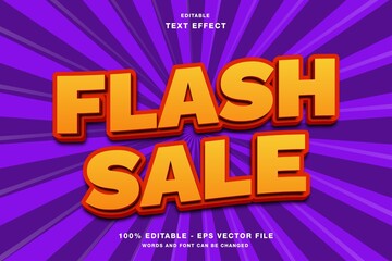 Flash Sale 3d Text Effect with Cartoon Style