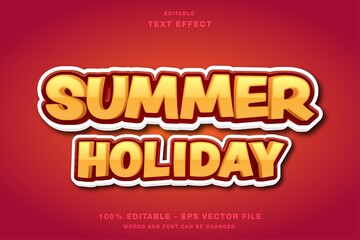Summer Holidaty Cartoon Comic Text Effect