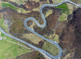 Piatra Craiului pass - Romania, seen from above