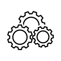 Gear icon template color editable. Gear symbol vector sign isolated on white background.
