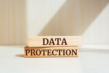 Wooden blocks with words 'Data protection'. Business concept