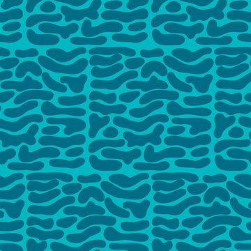 Abstract seamless pattern blue color, bright saturated spot smeared blob for textile design and packaging