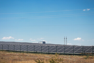 Fototapeta premium Solar panel or battery Alternative energy source.