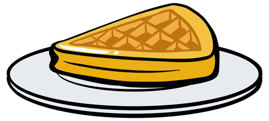 Waffle on white plate