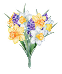 Bouquet with daffodils