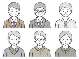 高齢男性の上半身セット