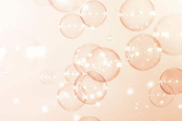 Transparent Shiny Soap Bubbles Background. Soap Sud Bubbles Water