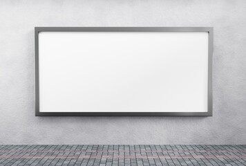 Horizontal white blank billboard poster outdoor for mockup