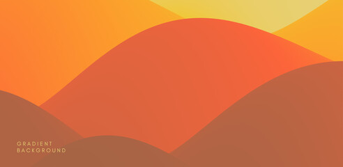 Dunes and sand in desert landscape. Abstract background with vibrant gradients. 3D vector Illustration for banner, flyer, poster, cover or brochure.