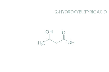 2-Hydroxybutyric acid molecular skeletal chemical formula.	