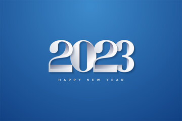 2022 Happy new year with a mix of white and blue