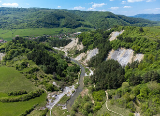 Fototapeta na wymiar Landscape from the salt canyon from Praid resort - Romania