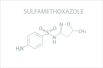 Sulfamethoxazole molecular skeletal chemical formula.	
