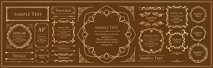 オシャレなフレーム。デザインテンプレート。ゴージャスな額のセット。