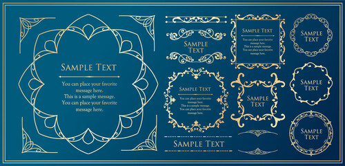 オシャレなフレーム。デザインテンプレート。ゴージャスな額のセット。