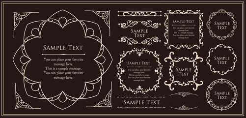 オシャレなフレーム。デザインテンプレート。ゴージャスな額のセット。