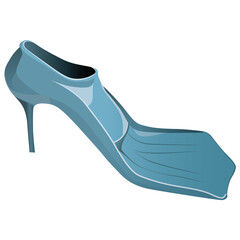 Vector isolated illustration flippers with heels