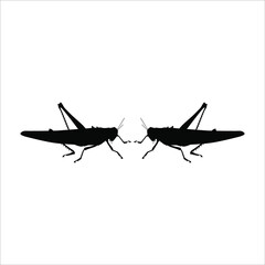 Silhouette of Grasshoppers for Logo or Graphic Design Element. Vector Illustration