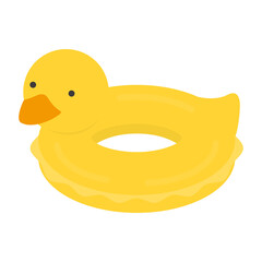 ひよこの浮き輪のイラスト