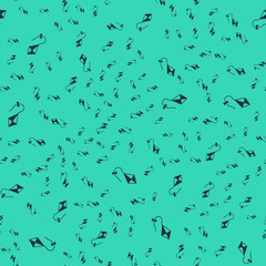 Black Kite icon isolated seamless pattern on green background. Vector