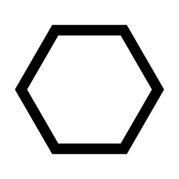 recommend clip art: Hexagon shape symbol vector icon outline stroke for creative graphic design ui element in a pictogram illustration