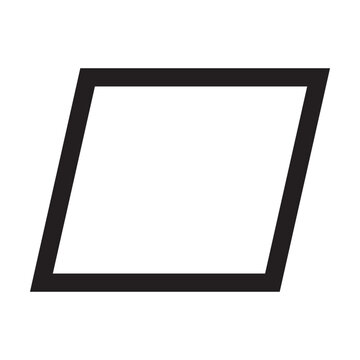 Parallelogram shape symbol vector icon outline stroke for creative graphic design ui element in a pictogram illustration