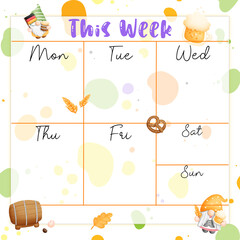 Cute Weekly Planners - Oktofest Gnome 