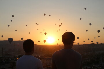 silhouette of a couple at sunset