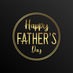 Happy fathers day gold greeting template