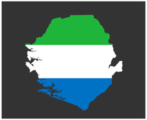 Sierra Leone Flag National Africa Emblem Map Icon Vector Illustration Abstract Design Element
