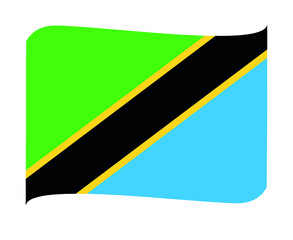 Tanzania Flag National Africa Emblem Ribbon Icon Vector Illustration Abstract Design Element