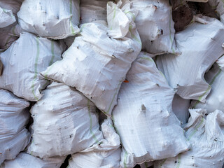 sacks stacked on top of each other