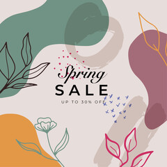 Social media spring sale banners design. Vector illustration templates suitable for web banners, social media posts, mobile app, internet ads.