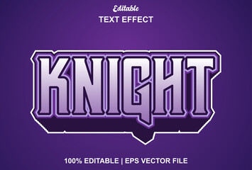 knight text effect with purple color.