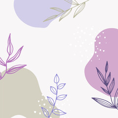 Spring summer fall season card of hand drawn cute flowers