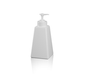 Liquid Soap. cosmetics white Plastic Bottle. Blank white mockup plastic bottle for cosmetic product isolated on white background.  3d render illustration