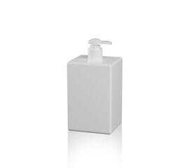 Liquid Soap. cosmetics white Plastic Bottle. Blank white mockup plastic bottle for cosmetic product isolated on white background.  3d render illustration
