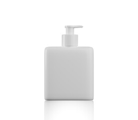 Liquid Soap. cosmetics white Plastic Bottle. Blank white mockup plastic bottle for cosmetic product isolated on white background.  3d render illustration