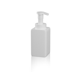 Liquid Soap. cosmetics white Plastic Bottle. Blank white mockup plastic bottle for cosmetic product isolated on white background.  3d render illustration