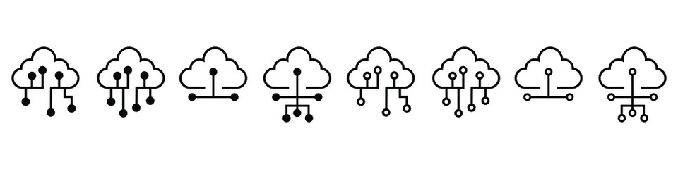 Internet icon vector set. connection illustration sign collection. cloud service symbol or logo.
